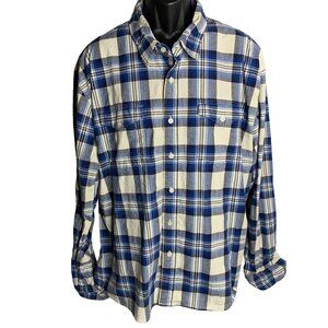 Wrangler Button Up Long Sleeve Shirt 3XL Blue Plaid Flex for Comfort Pockets